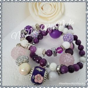 Mixed Material Stretch Bracelets